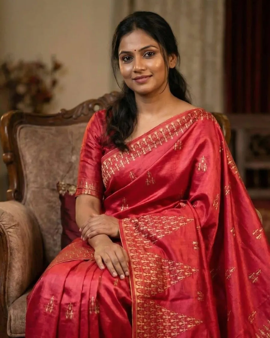 PURE KORIAN TUSSAR SILK EMBROIDERY SAREES 